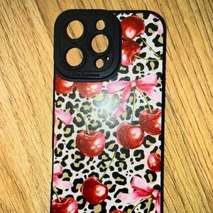 Cherry Leopard Print Phone Case